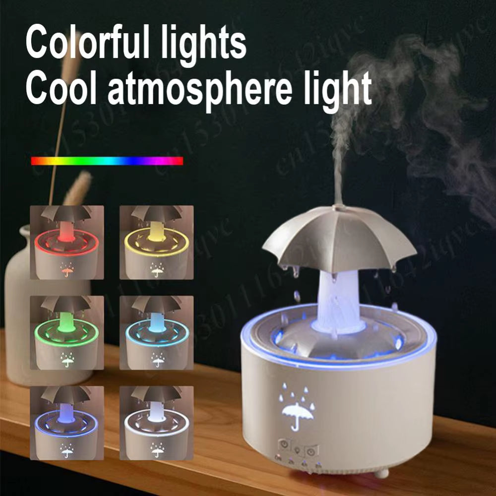 Rotating Umbrella Humidifier Oil Diffuser with 7 LED Night Light Humidifier Essential Oil Diffuser Remote Aromatherapy Diffuser